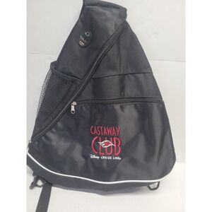 Disney Cruise Line Castaway Club Black Sling Backpack and Umbrella Set Logo NWOT